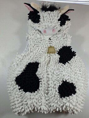 GOING WILD COW COSTUME HALLOWEEN HOODED FULL ZIP TODDLER 12 - 18 MONTHS